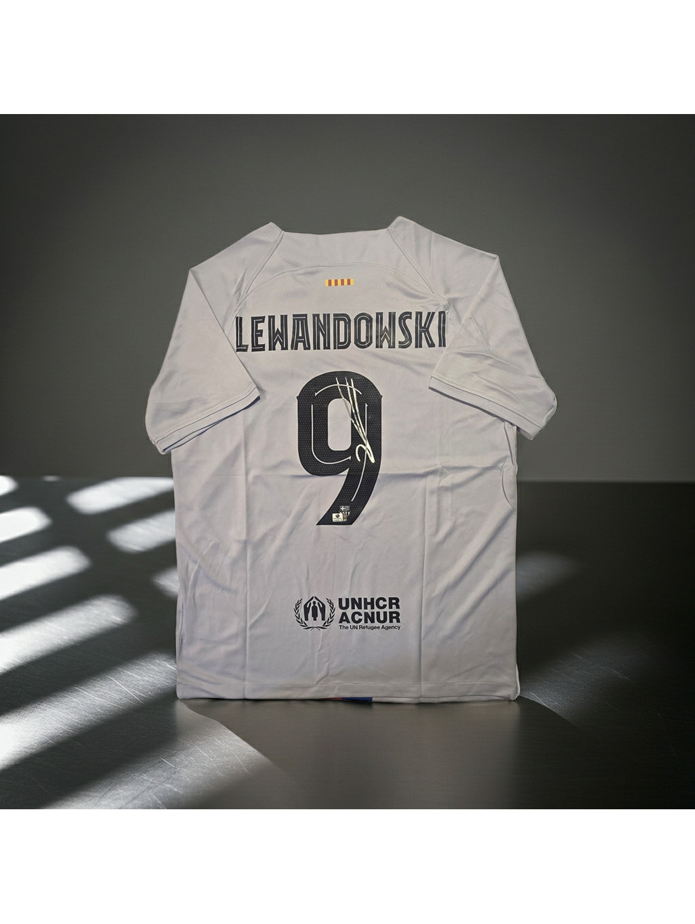 Robert Lewandowski FC Barcelona Autographed 2022-23 Nike Third Jersey coa